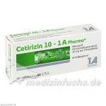 Cetirizin 10 - 1 A Pharma, 50 ST из Германии (PZN 3823630)