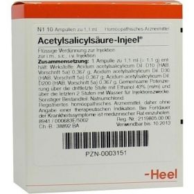 ACETYLSALICYLS INJ HOM ALL, 10 ST – PZN 3151 из Германии (PZN 3151)