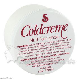 COLDCREME NR 3 FERR PHOS, 150 ML – PZN 3202106 из Германии (PZN 3202106)