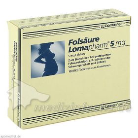 Folsäure Lomapharm 5mg, 100 ST – PZN 1713357 из Германии (PZN 1713357)