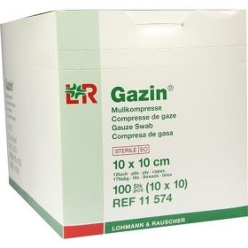 Gazin Mullkompresse 10x10cm 12fach steril, 10X10 ST – PZN 287160 из Германии (PZN 287160)