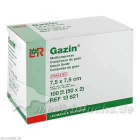 Gazin Kompresse 7.5x7.5cm 8fach steril, 50X2 ST – PZN 3449054 из Германии (PZN 3449054)