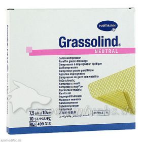 GRASSOLIND Salbenkompressen steril 7.5X10CM, 10 ST – PZN 3245624 из Германии (PZN 3245624)