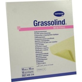 GRASSOLIND Salbenkompressen steril 10X10CM, 10 ST – PZN 3245630 из Германии (PZN 3245630)