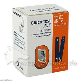 Gluco-test Plus Blutzuckerteststreifen, 25 ST – PZN 7123183 из Германии (PZN 7123183)