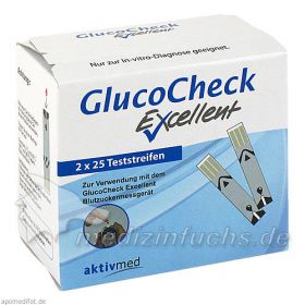 GlucoCheck Excellent Teststreifen, 50 ST – PZN 9121082 из Германии (PZN 9121082)