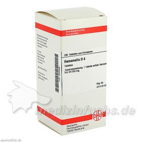 HAMAMELIS D 4, 200 ST – PZN 2924056 из Германии (PZN 2924056)