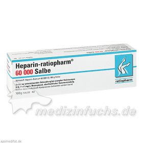 Heparin Ratiopharm 60000 Salbe, 100 G – PZN 6968694 из Германии (PZN 6968694)