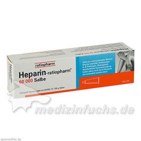 Heparin Ratiopharm 60000 Salbe, 150 G – PZN 6968702 из Германии (PZN 6968702)