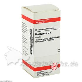 HYOSCYAMUS D 6, 80 ST – PZN 2631578 из Германии (PZN 2631578)