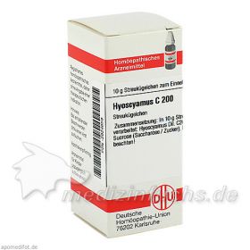 HYOSCYAMUS C200, 10 G – PZN 2924659 из Германии (PZN 2924659)