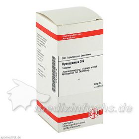 HYOSCYAMUS D 6, 200 ST – PZN 2924719 из Германии (PZN 2924719)