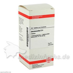 IPECACUANHA D 4, 200 ST – PZN 2925073 из Германии (PZN 2925073)