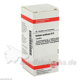 KALIUM ACET D 6, 80 ST – PZN 2118846 из Германии (PZN 2118846)