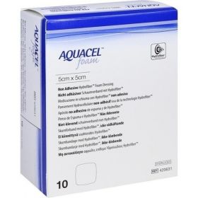 AQUACEL foam nicht-adhäsiv 5x5cm Verband, 10 ST – PZN 10101469 из Германии (PZN 10101469)