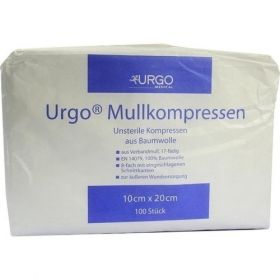 Urgo Mullkompresse unsteril 10x20cm 8fach, 100 ST – PZN 1103736 из Германии (PZN 1103736)