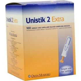 UNISTIK 2 EXTRA TIEF 3MM LANZETTEN, 100 ST – PZN 6183674 из Германии (PZN 6183674)
