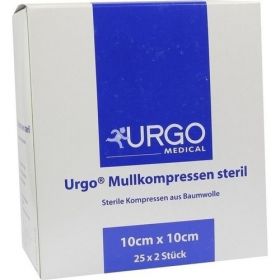 URGO MULLKOMPR 10X10CM STERIL, 25X2 ST – PZN 7237863 из Германии (PZN 7237863)