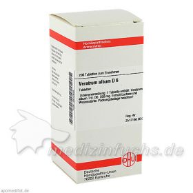 VERATRUM ALBUM D 6 Tabletten, 200 ST – PZN 2812825 из Германии (PZN 2812825)
