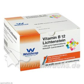 VITAMIN B12 1.000 \m63g Lichtenstein Ampullen, 100X1 ML – PZN 3507455 из Германии (PZN 3507455)
