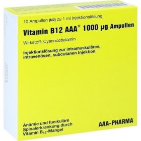 VITAMIN B12 AAA 1.000 \m63g Ampullen, 10X1 ML – PZN 4082176 из Германии (PZN 4082176)