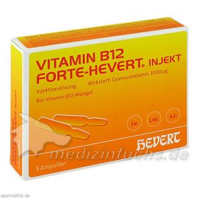 VITAMIN B12 Hevert forte Injekt Ampullen, 5X2 ML – PZN 4897837 из Германии (PZN 4897837)