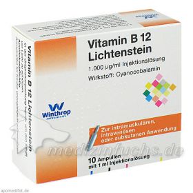 VITAMIN B12 1.000 \m63g Lichtenstein Ampullen, 10X1 ML – PZN 6174296 из Германии (PZN 6174296)