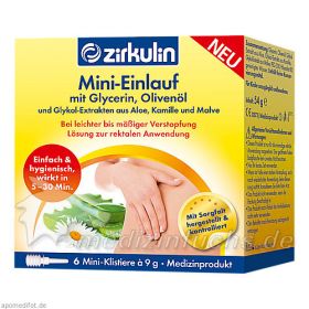 ZIRKULIN Mini-Einlauf mit Glyzerin Klistiere, 6X9 G – PZN 11544312 из Германии (PZN 11544312)
