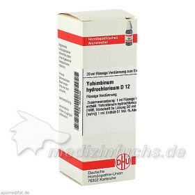 YOHIMBINUM HYDROCHLORICUM D 12 Dilution, 20 ML – PZN 546408 из Германии (PZN 546408)