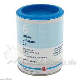 BIOCHEMIE DHU 6 KALIUM SULFURICUM D 6, 1000 ST – PZN 274281 из Германии (PZN 274281)