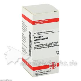 BISMUTUM SUBNITR D 6, 80 ST – PZN 2626643 из Германии (PZN 2626643)