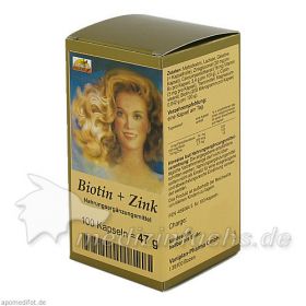 Biotin + Zink Haarkapseln, 100 ST – PZN 4595645 из Германии (PZN 4595645)