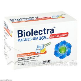 BIOLECTRA Magnesium 365 fortissimum Zitrone Gran., 40 ST – PZN 6712701 из Германии (PZN 6712701)